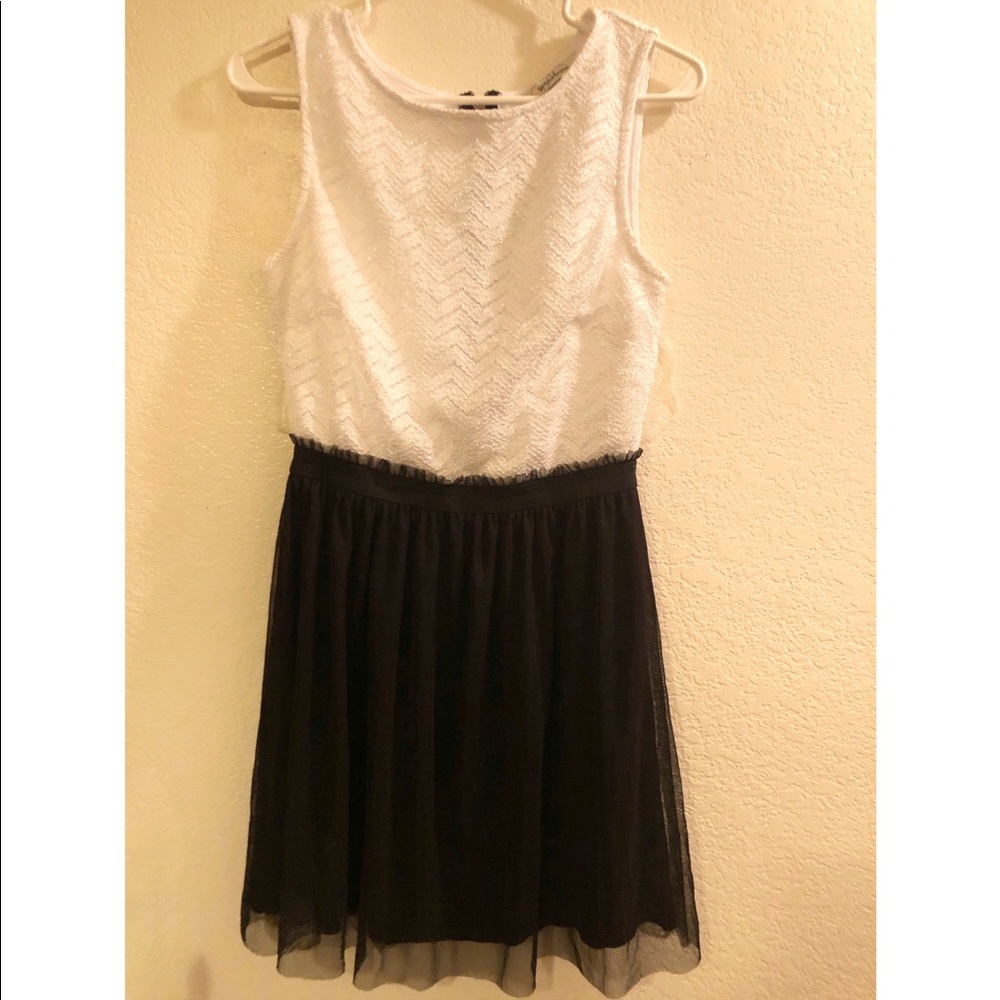 Speechless white glitter & black tulle dress